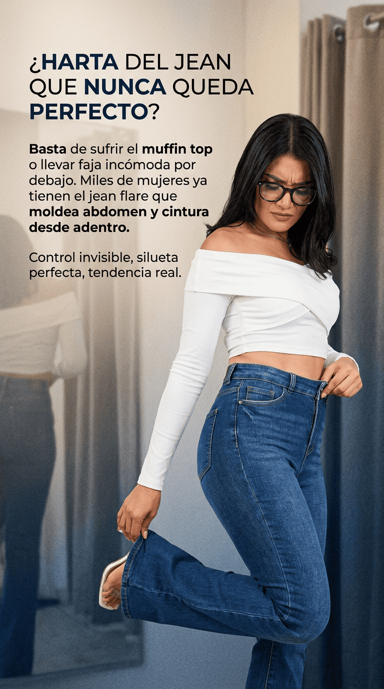 Jeans Con Faja Control Fit Acampanado
