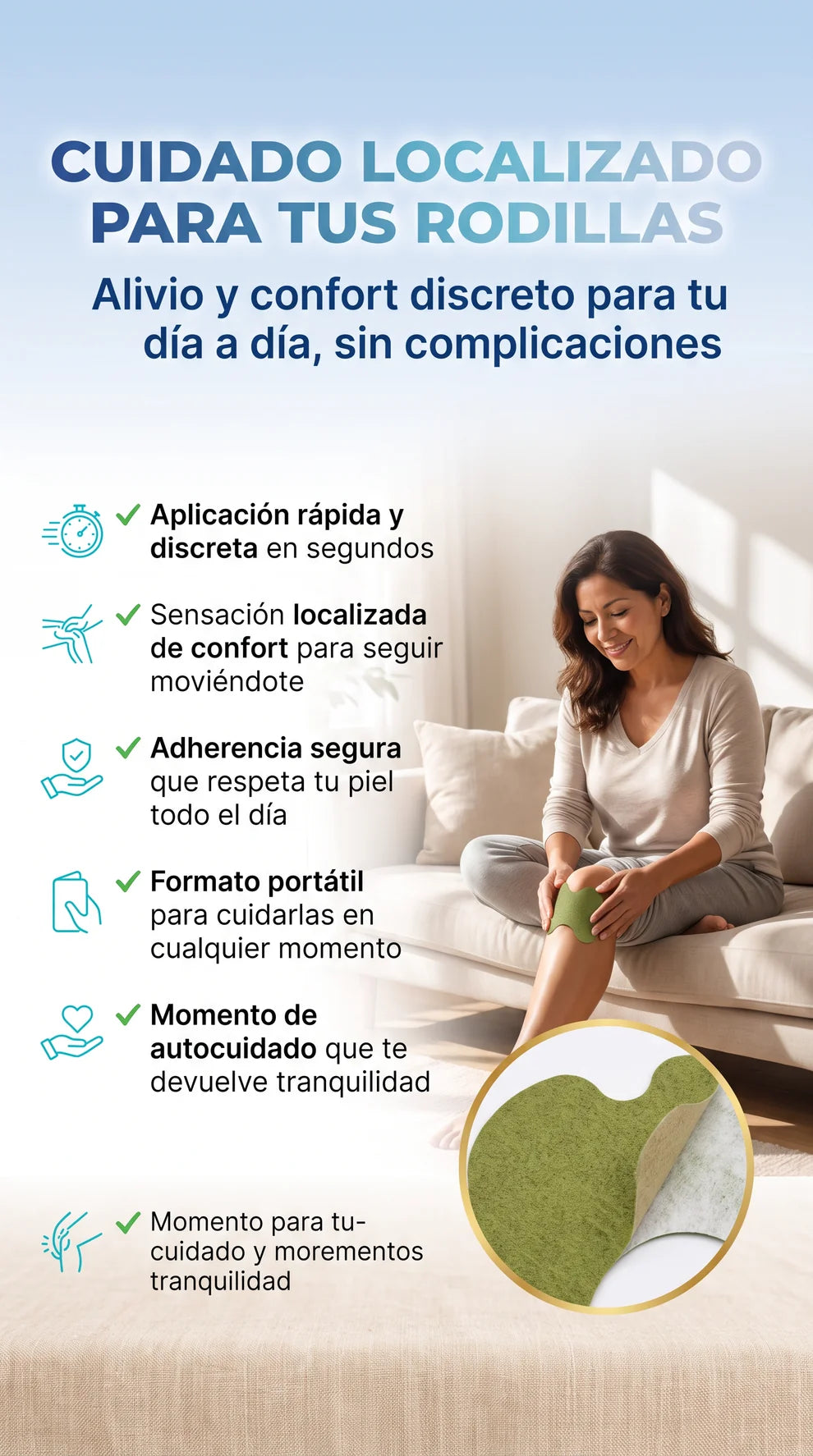 Parches para rodilla. Lleva 2 Packs x 10 por el precio de 1 - SOLO HASTA EL FIN DE SEMANA!