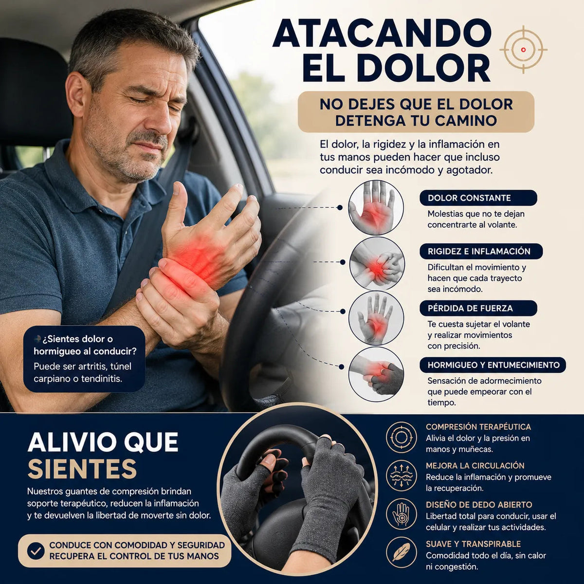 Guantes de Compresión Aliviartrix Marca Wilma