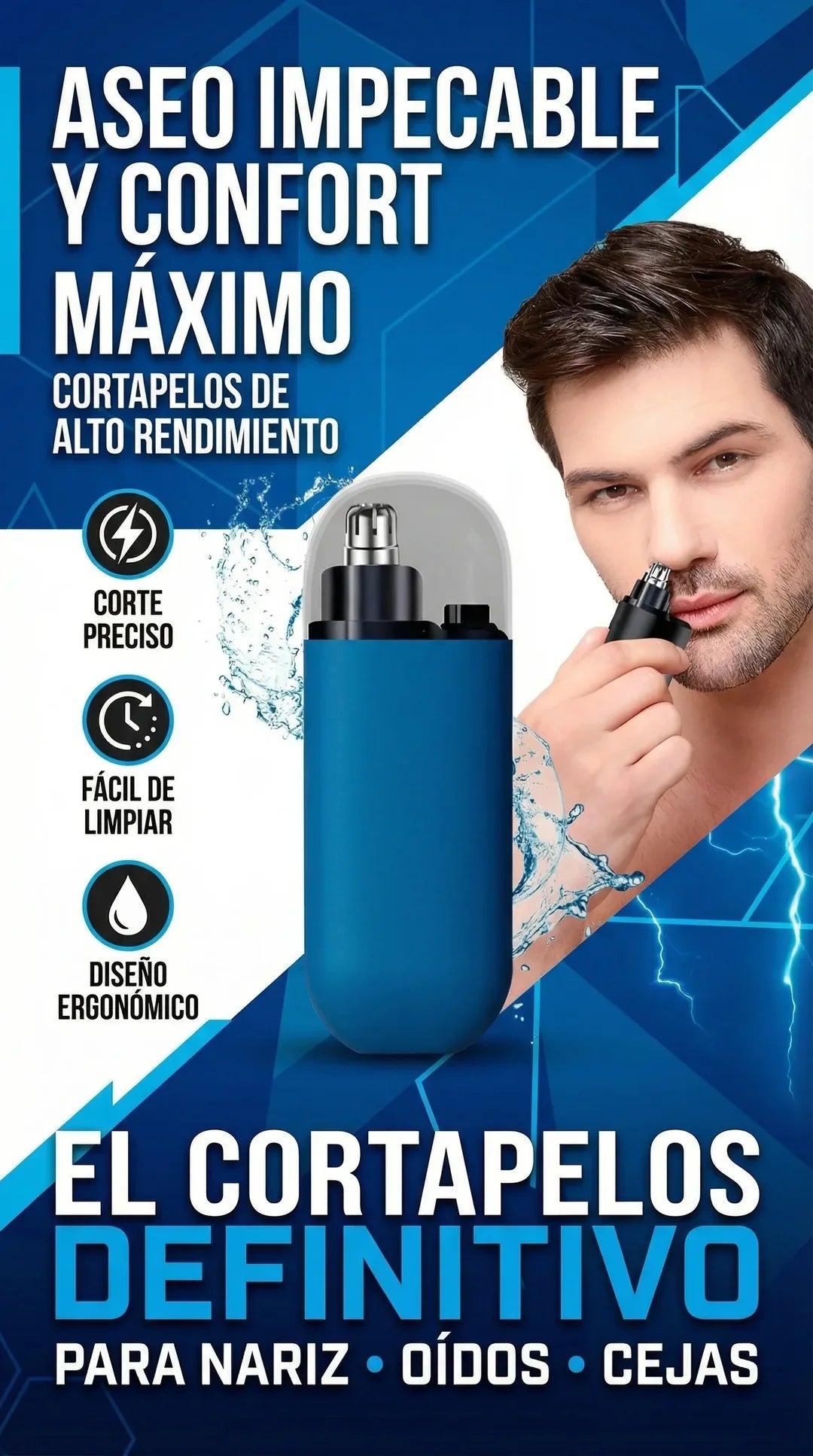 CORTADOR DE VELLO NASAL – Precisión segura, higiene personal y cuidado discreto en segundos
